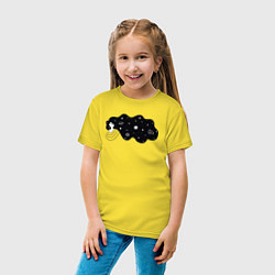 Футболка хлопковая детская Космос в волосах, цвет: желтый — фото 2