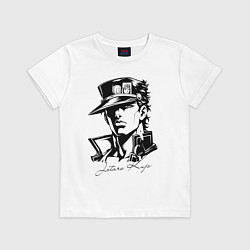 Футболка хлопковая детская Jotaro Kujo - anime ai art, цвет: белый