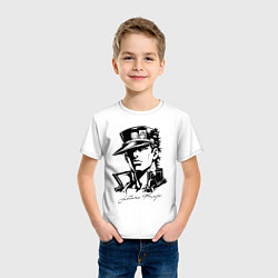 Футболка хлопковая детская Jotaro Kujo - anime ai art, цвет: белый — фото 2