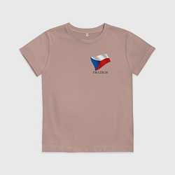 Футболка хлопковая детская Im Czech - motto, цвет: пыльно-розовый