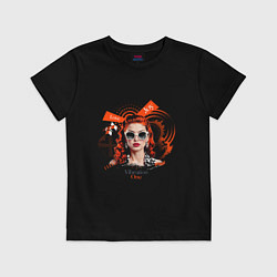 Футболка хлопковая детская Vibration One - red-haired girl, цвет: черный
