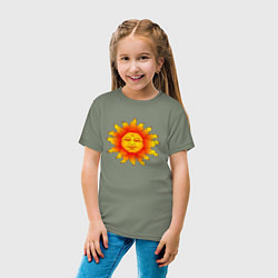 Футболка хлопковая детская Огненное солнце, цвет: авокадо — фото 2