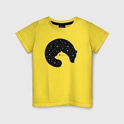 Футболка хлопковая детская Большая медведица в космосе, цвет: желтый