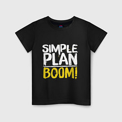 Футболка хлопковая детская Simple plan - boom, цвет: черный