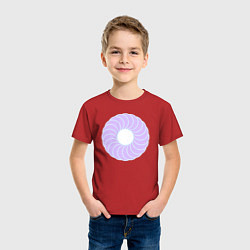 Футболка хлопковая детская Наслоение окружностей по кругу, цвет: красный — фото 2
