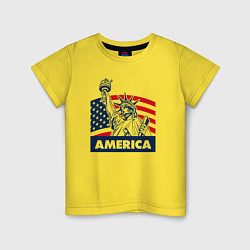 Футболка хлопковая детская Free America, цвет: желтый