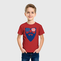 Футболка хлопковая детская Американец бородач, цвет: красный — фото 2