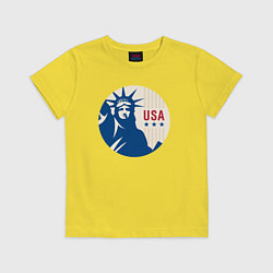 Футболка хлопковая детская Liberty USA, цвет: желтый
