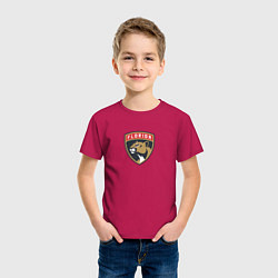 Футболка хлопковая детская Florida Panthers NHL, цвет: маджента — фото 2