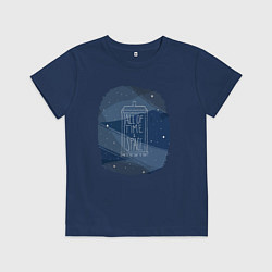 Футболка хлопковая детская All of time and space, цвет: тёмно-синий