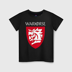 Футболка хлопковая детская Warhorse logo, цвет: черный