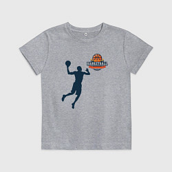 Футболка хлопковая детская Игрок в баскетбол basketball, цвет: меланж