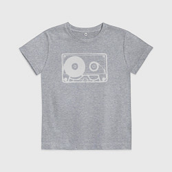Футболка хлопковая детская Audio tape, цвет: меланж