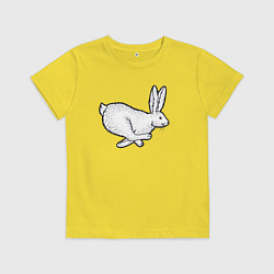 Футболка хлопковая детская Бегущий кролик, цвет: желтый