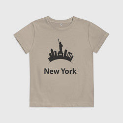 Футболка хлопковая детская New York mood, цвет: миндальный