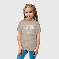 Футболка хлопковая детская Нью-Йоркский стиль, цвет: миндальный — фото 2