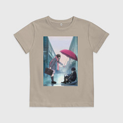 Футболка хлопковая детская Хиёри Ики Ято, цвет: миндальный