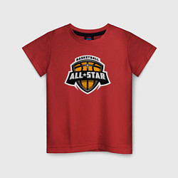 Футболка хлопковая детская All-star basket, цвет: красный