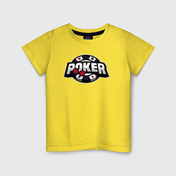 Футболка хлопковая детская Poker game, цвет: желтый