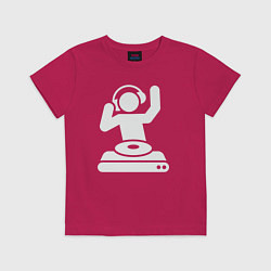 Футболка хлопковая детская Party dj, цвет: маджента