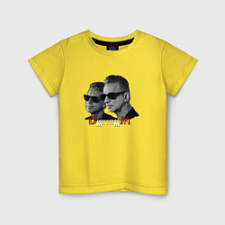 Футболка хлопковая детская Depeche Mode - Memento Mori tour band tour, цвет: желтый