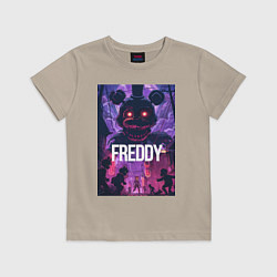 Футболка хлопковая детская Freddy - мишка Фредди, цвет: миндальный