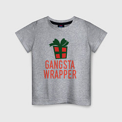 Футболка хлопковая детская Gangsta wrapper, цвет: меланж