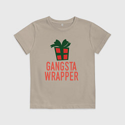 Футболка хлопковая детская Gangsta wrapper, цвет: миндальный