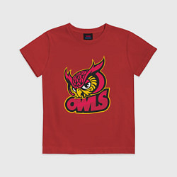 Футболка хлопковая детская Team owls, цвет: красный