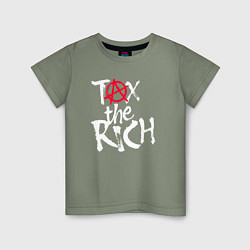 Футболка хлопковая детская Tax the rich, цвет: авокадо