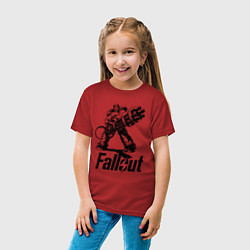 Футболка хлопковая детская Фоллаут - силовая броня, цвет: красный — фото 2