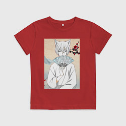 Футболка хлопковая детская Очень приятно Бог Томоэ, цвет: красный