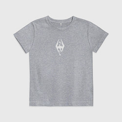 Футболка хлопковая детская Скайрим лого, цвет: меланж