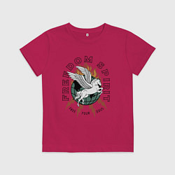 Футболка хлопковая детская Свободный дух арт, цвет: маджента