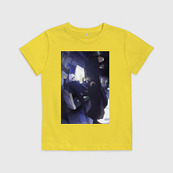 Футболка хлопковая детская Магическая битва Сатору Годзё Сугуру Гэто, цвет: желтый
