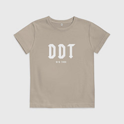 Футболка хлопковая детская DDT - Ufa 1980, цвет: миндальный