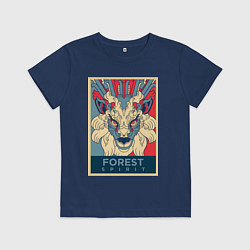 Футболка хлопковая детская Принцесса Мононоке лесной дух, цвет: тёмно-синий