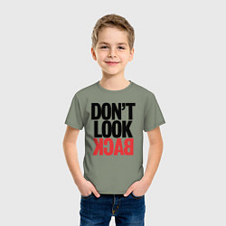 Футболка хлопковая детская Не оглядывайся назад - призыв, цвет: авокадо — фото 2