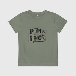 Футболка хлопковая детская Панк рок граффити, цвет: авокадо