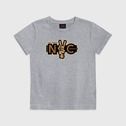 Футболка хлопковая детская NYC peace, цвет: меланж