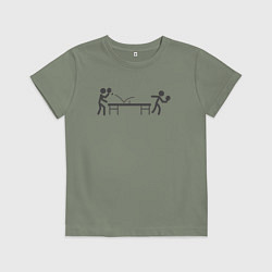 Футболка хлопковая детская Пинг-понг теннис, цвет: авокадо