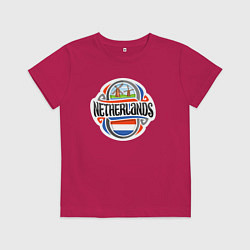Футболка хлопковая детская Netherlands, цвет: маджента