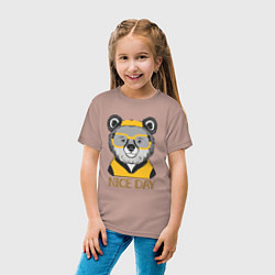 Футболка хлопковая детская Nice day, цвет: пыльно-розовый — фото 2
