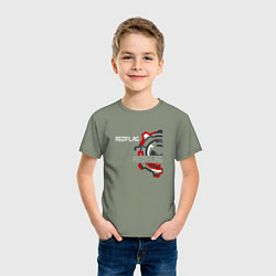 Футболка хлопковая детская Red Flag - Industrial logo, цвет: авокадо — фото 2
