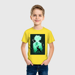 Футболка хлопковая детская Моя геройская академия Идзуку Мидория герой, цвет: желтый — фото 2