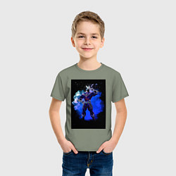 Футболка хлопковая детская Моя геройская академия Всемогущий Тосинори Яги, цвет: авокадо — фото 2