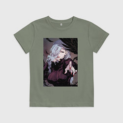 Футболка хлопковая детская Магическая битва Мэй Мэй маг первого класса, цвет: авокадо