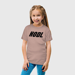 Футболка хлопковая детская HODL, цвет: пыльно-розовый — фото 2