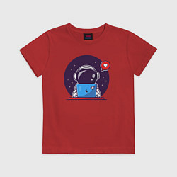 Футболка хлопковая детская Spaceman programmer, цвет: красный