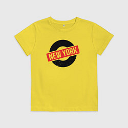 Футболка хлопковая детская USA NY, цвет: желтый